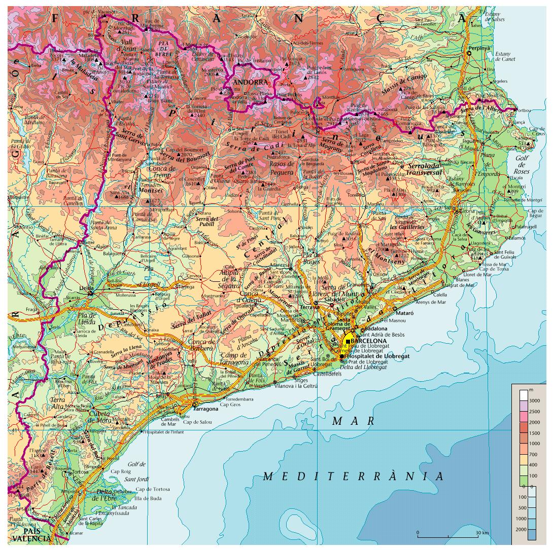 Kart over Barcelona - Catalonia Spania